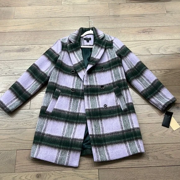Halogen plaid coat sales